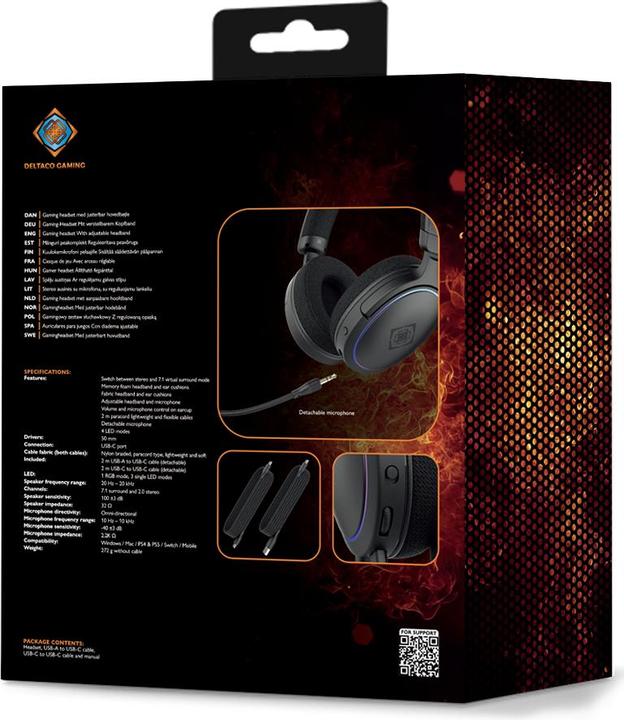 Actual product image Deltaco Gaming comfort headset (Cable)