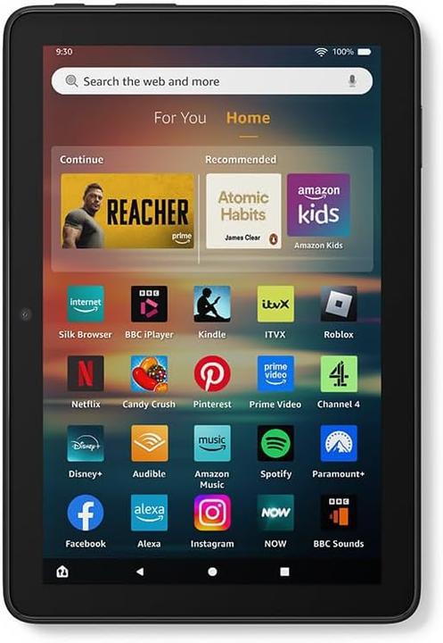 Actual product image Amazon Fire HD 8 Tablet (2024) WiFi 32GB with advertising black B0CVDJ26VQ (WLAN only, 8", 32 GB, Black)