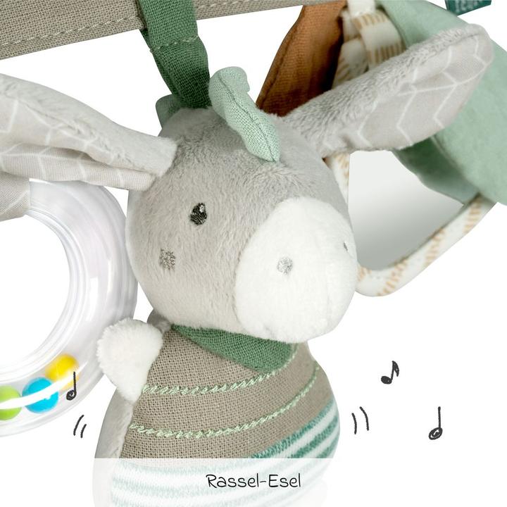 Image du produit Fehn Kinderwagenketten Kinderwagenkette mit Rassel & Quietsche - Esel & Schaf