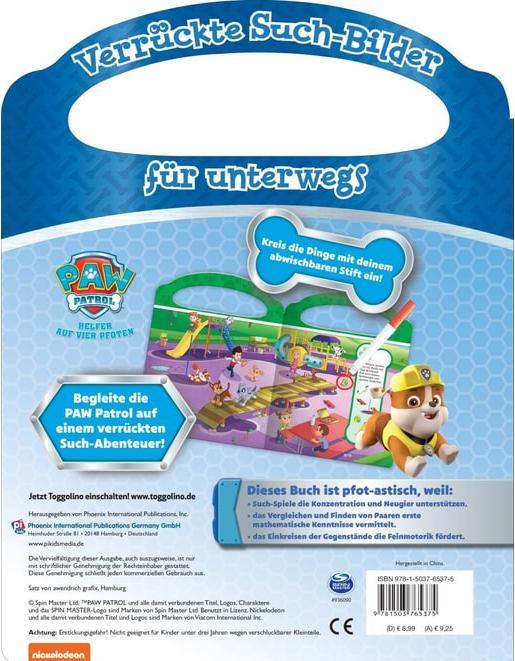 Actual product image PAW Patrol - Verrückte Such-Bilder für unterwegs - Wimmelbuch - Pappbilderbuch mit Stift und (German, Phoenix International Publications Germany GmbH, 2022)