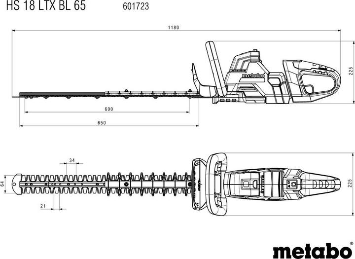 Productafbeelding Metabo HS 18 LTX BL 65 (Draadloze heggenschaar)