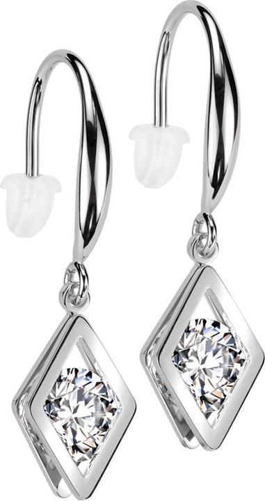 Produktbild Star Piercing Ohrring silber Anhänger Diamant Kristall silber (ohne Messing, Chirurgenstahl 316L)