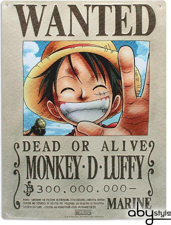 Produktbild ABYstyle Poster One Piece Metal Plate : Luffy Wanted 28x38 cm (ax2) (28 x 38 cm)