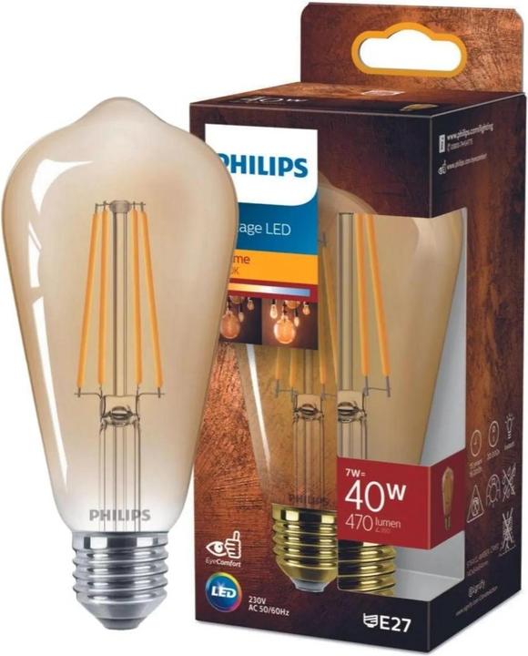 Produktbild Philips Amber (E27, 7 W, 470 lm, 1 x, E)