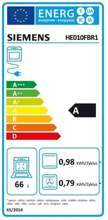 Label énergétique Siemens EQ 110 KS 2 EB Ed Ensemble de cuisson encastrable(BC) Ceran HE010FBR1+ EA64RGNA1E+ HZ438201