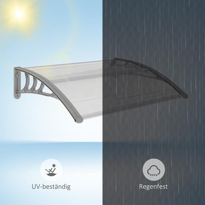 Produktbild Outsunny Vordach für Haustür Polycarbonat Silber