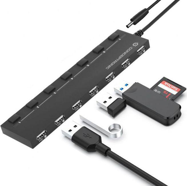 Actual product image Conceptronic USB Hub (USB-A, 7 Ports)
