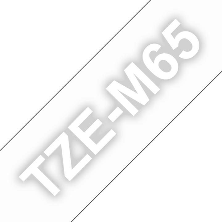 Produktbild Brother Matte laminierte Etikettenbandkassette TZeM65 White auf transparentem Hintergrund, TZe, 8 m, 3,6 cm (3.60 cm, Transparent)