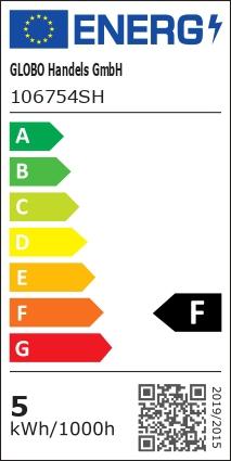 Label énergétique Globo Ampoule LED blanche 1xE14 LED (E14, 5 W, 10 x, F)