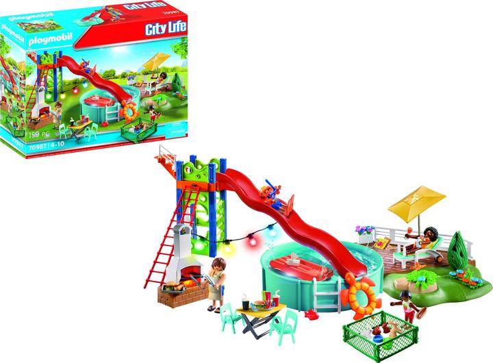 Actual product image Playmobil Pool party with slide (70987, Playmobil City Life)