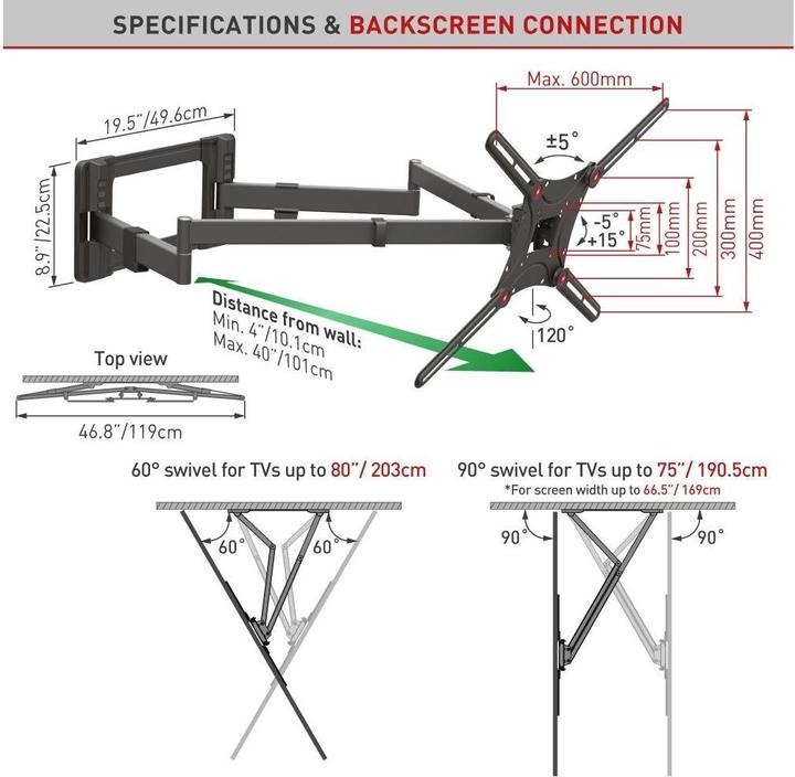 Produktbild Barkan WH 464XL (Wand, 80", 50 kg)