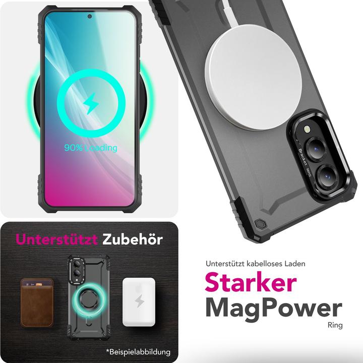 Image du produit Nalia Granite - Schlagfeste Panzer Hülle mit MagSafe & Kamera Standfuss - Military Cover (Samsung Galaxy S25 Edge)