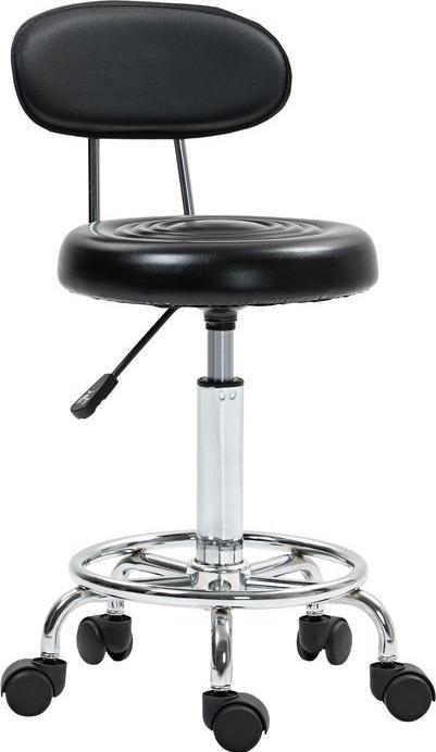 Actual product image Swisshandel24 Rollhocker höhenverstellbar Drehhocker Drehbar Salon Hocker mit Lehne, Rädern