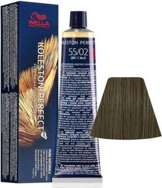 Actual product image Wella Koleston Perfect Me 55/02 Matt Natural Intense Light Brown 60ml (5502 Matt Natural Intenses Light brown)