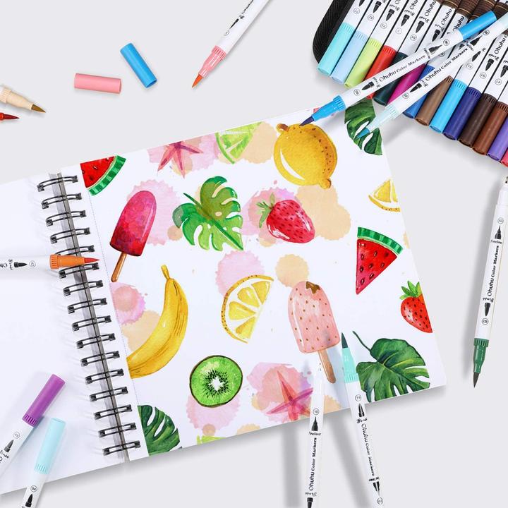 Actual product image Ohuhu Art sketchbook (22.5 x 21 cm, Plain, Soft cover)