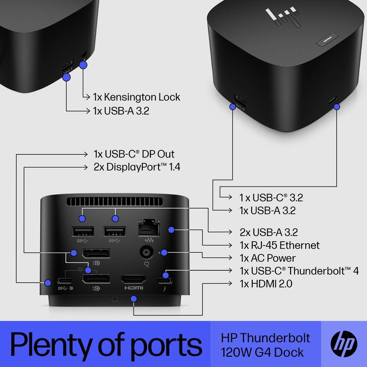 Image du produit HP Station d'accueil Thunderbolt G4 pour ordinateur portable (Thunderbolt)