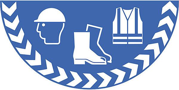Image du produit Beaverswood Pictogramme en PVC demi-cercle, vêtements de protection, autocollant, l x L 750