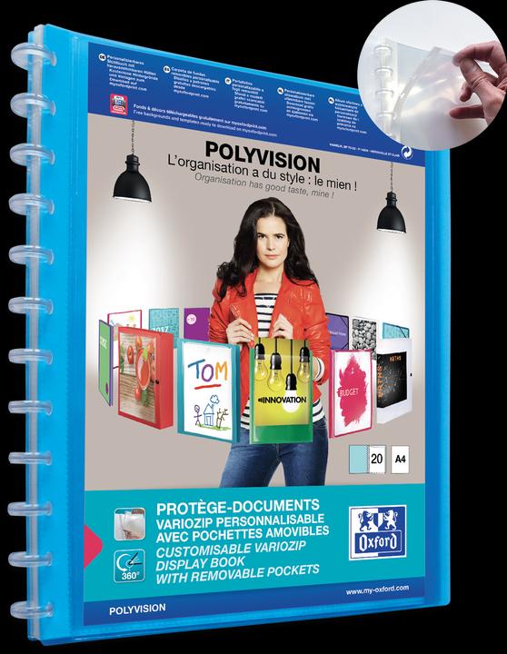 Actual product image Elba Vario-Zipp view book, color: blue with DIN A4 view pocket on front cover (A4, 1 x)