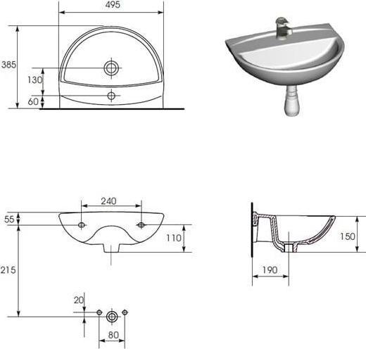 Actual product image Cersanit Mito Red (385 mm, 495 mm)