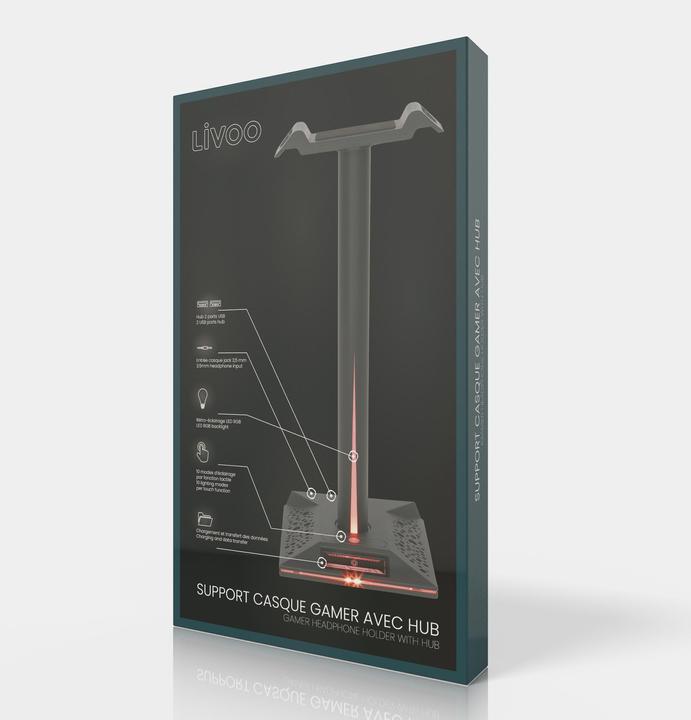 Image du produit Livoo Support casque gaming avec Hub (Mac, PC)