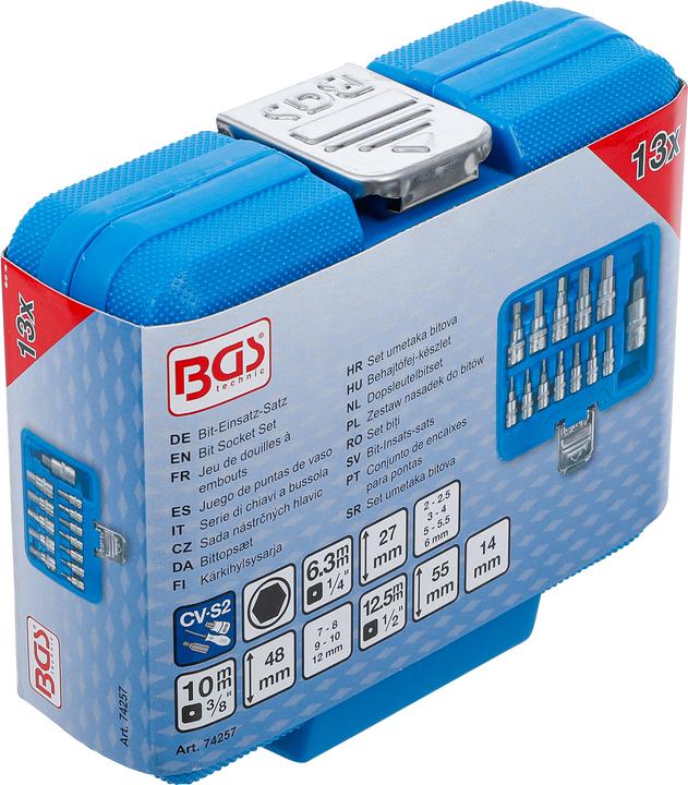 Actual product image BGS Bit insert set (2 mm, 2.5 mm, 3 mm, 4 mm, 5 mm, 5.5 mm, 6 mm, 7 mm, 8 mm, 9 mm, 10 mm (hexagon socket), 12.0 mm, 10mm)
