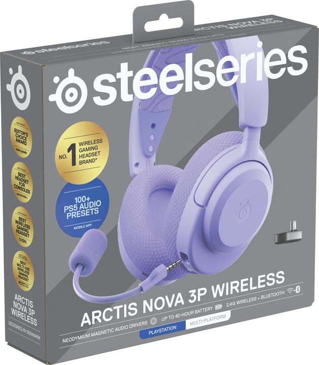 Actual product image SteelSeries Arctis Nova 3PW Lavender (Wireless)