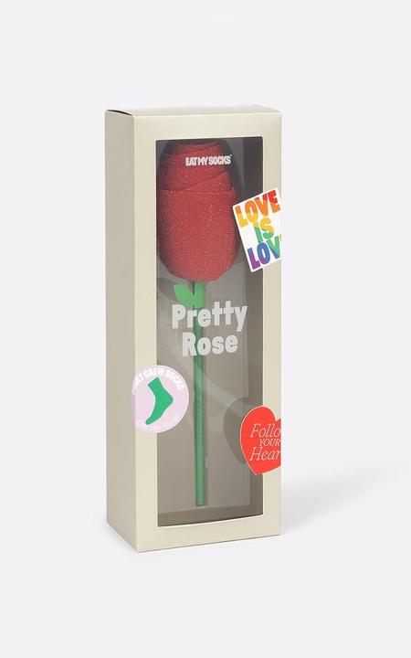 Eat My Socks Pretty Rose Socken, rot (38 - 41)