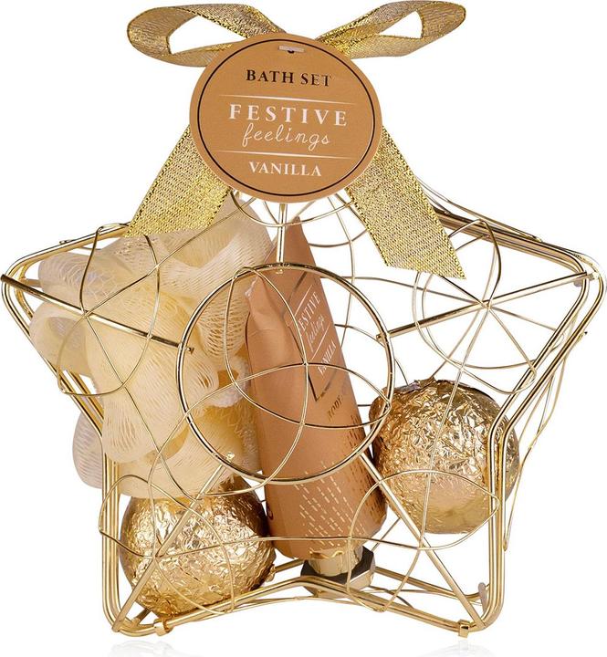 Immagine prodotto Accentra Set regalo FESTIVE FEELINGS in un cestino in filo di ferro a forma di stella, fragranza: Vaniglia