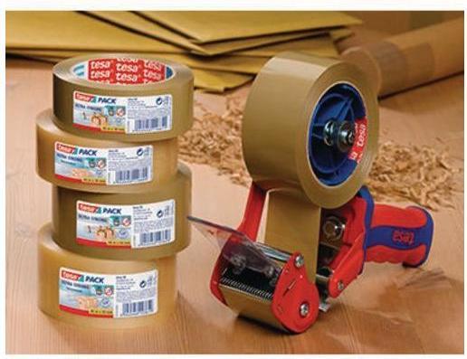 Actual product image tesa tesapack ULTRA STRONG Parcel Tape - PVC packing tape for tight packing and secure bundling (50 mm)