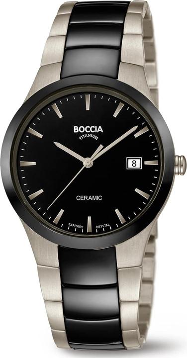 Boccia 3639-01 Herrenuhr Keramik Titanium 39mm 5ATM (Analoguhr, 39 mm)