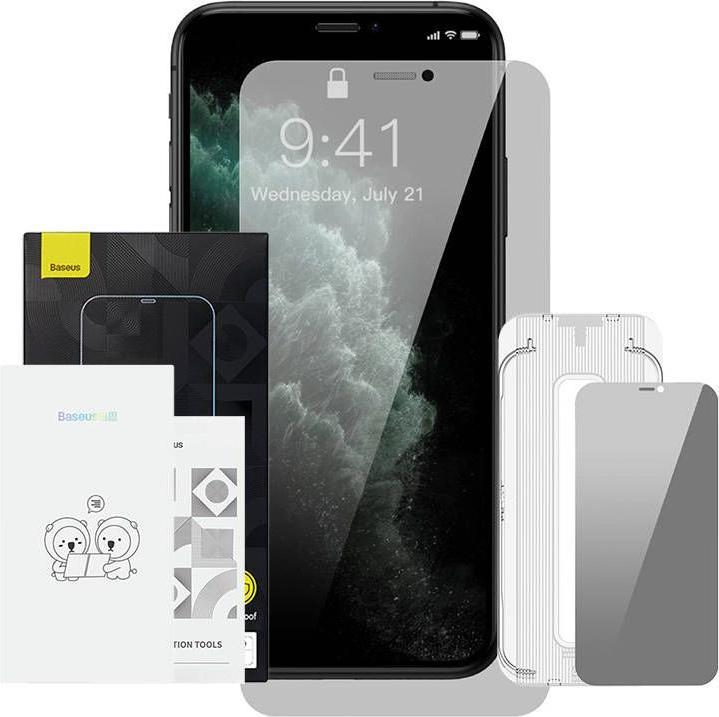Image du produit Baseus Verre trempé Crystal Privacy Protection 0.3mm pour iPhone X/XS (1 pièce(s), Apple iPhone X)