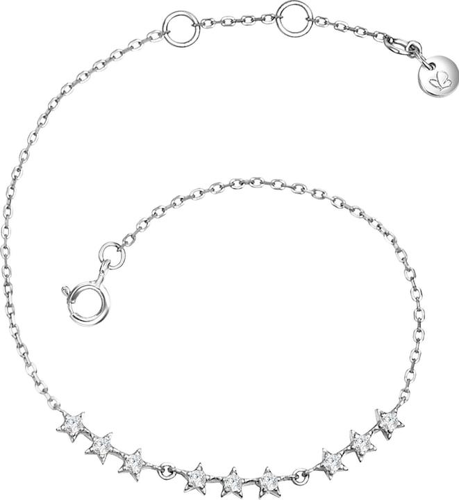 Glanzstücke München Damen Sterne Sterling Silber Zirkonia silber 15,0 cm Basislänge + 2,5 cm Verlängerung - 24543 (15 cm, Sterling Silber)