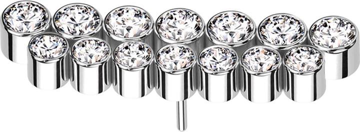 Immagine prodotto Star Piercing Cristalli dritti a doppia fila argento Threadless (Titanio)