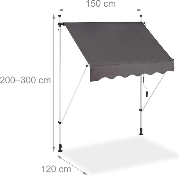 Actual product image Relaxdays Clamp awning (1.50 m)