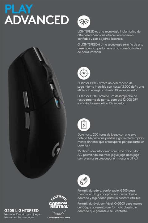 Immagine prodotto Logitech G G305 Velocità della luce (Senza fili)