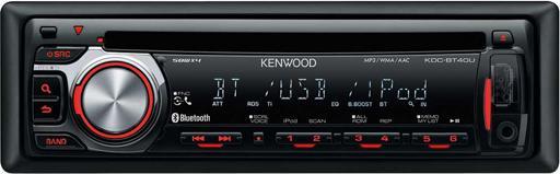 Produktbild Kenwood Corp. KDC-BT40U, CD-Autoradio, Bluetooth, USB, iPod, Rot