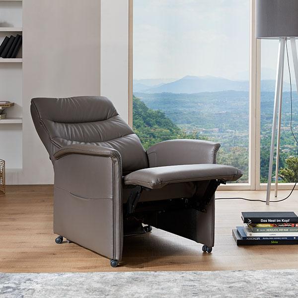 Image du produit Mirex Aufsteh-Ruhesessel Cumulus Quartett leder marmor hellbeige