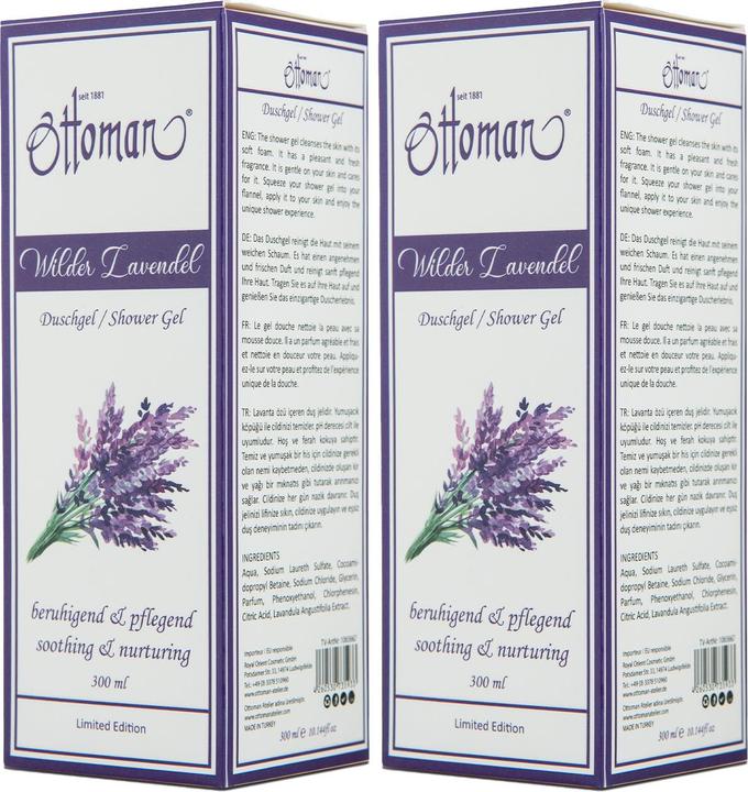 Ottoman 2er-Set Lavendel Duschgel, 300ml, entspannendes Duscherlebnis (300 ml)