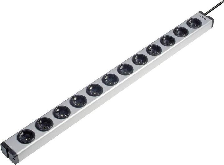Produktbild Ehmann 0600x00122031 Steckdosenleiste ohne Schalter 12fach Aluminium Schutzkontakt 1St. (12 x, CEE 7/3, 1.50 m)