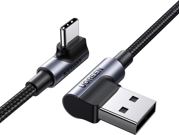 Actual product image Ugreen USB-C to USB-A 2.0 Angled Cable US176, 3A, 3m (Black) (3 m, USB 2.0)