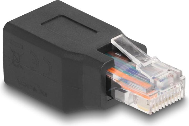 Actual product image Delock Network adapter RJ45/RJ48/RJ50 male to female 10P/10C pin assignment 1:1 black (RJ45)