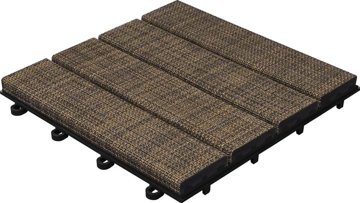 Florco Balcony & Terrace Tiles Tex, Brown, 6 pcs. (6 x, 30 x 30 cm)