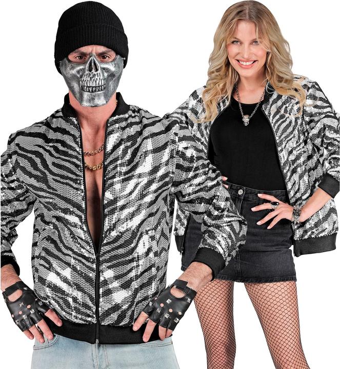 Produktbild Widmann PARTY FASHION BOMBERJACKE (Pailletten Bomberjacke in Zebramuster), S/M (S, M)