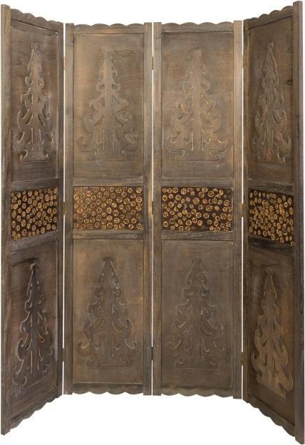Produktbild Homestyle4u 3 fach Paravent Raumteiler Holz Trennwand spanische Wand Sichtschutz Braun