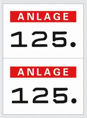 Energie-Label HERMA Anlagenummern