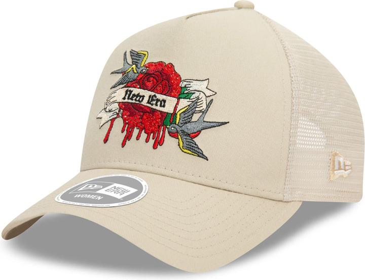 Actual product image New Era Femme Trucker Cap - RHINESTONE beige