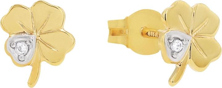 zz_ArchivedByPCD_Amor Schmuck_zu_Amor Amor Ohrschmuck für Damen, Gold 375, Zirkonia synth. | Kleeblatt (9 ct, Gold 375)