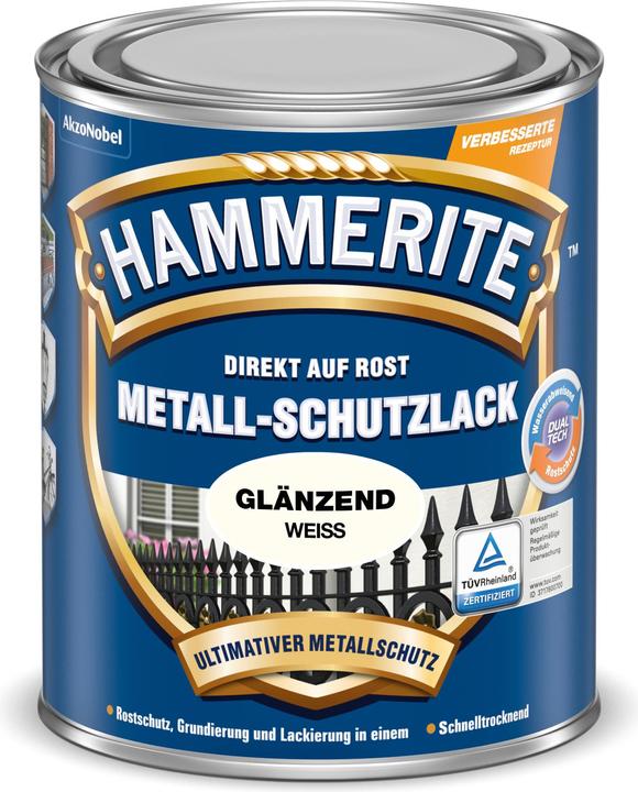 Produktbild Hammerite Metallschutzlack glnzend wei 2,5 l (2500 ml, Weiss)