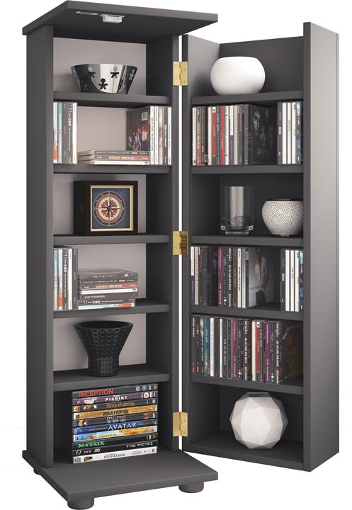 Actual product image VCM Wooden CD DVD shelf lockable Engalo L (31 x 31 x 93 cm)