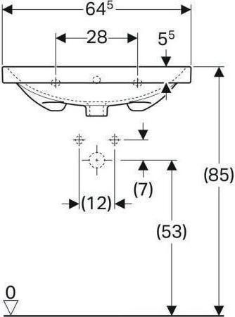 Produktbild Geberit Waschtisch Acanto 65 cm wei 500621012 (480 mm, 650 mm)